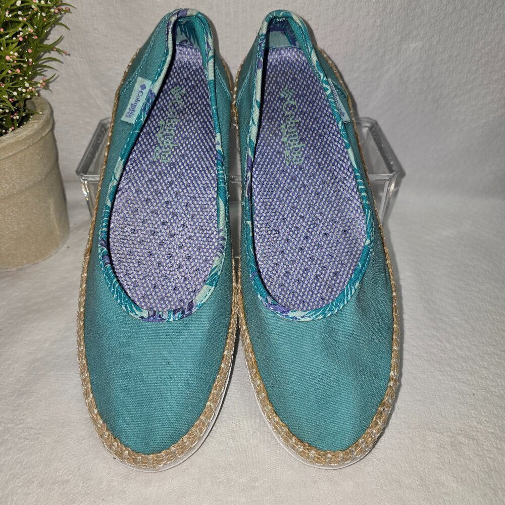 COLUMBIA PFG VULC N VENT BETTIE LOAFERS FLATS BOAT SHOES BLUE CANVAS WOMENS 8.5 - Picture 2 of 8